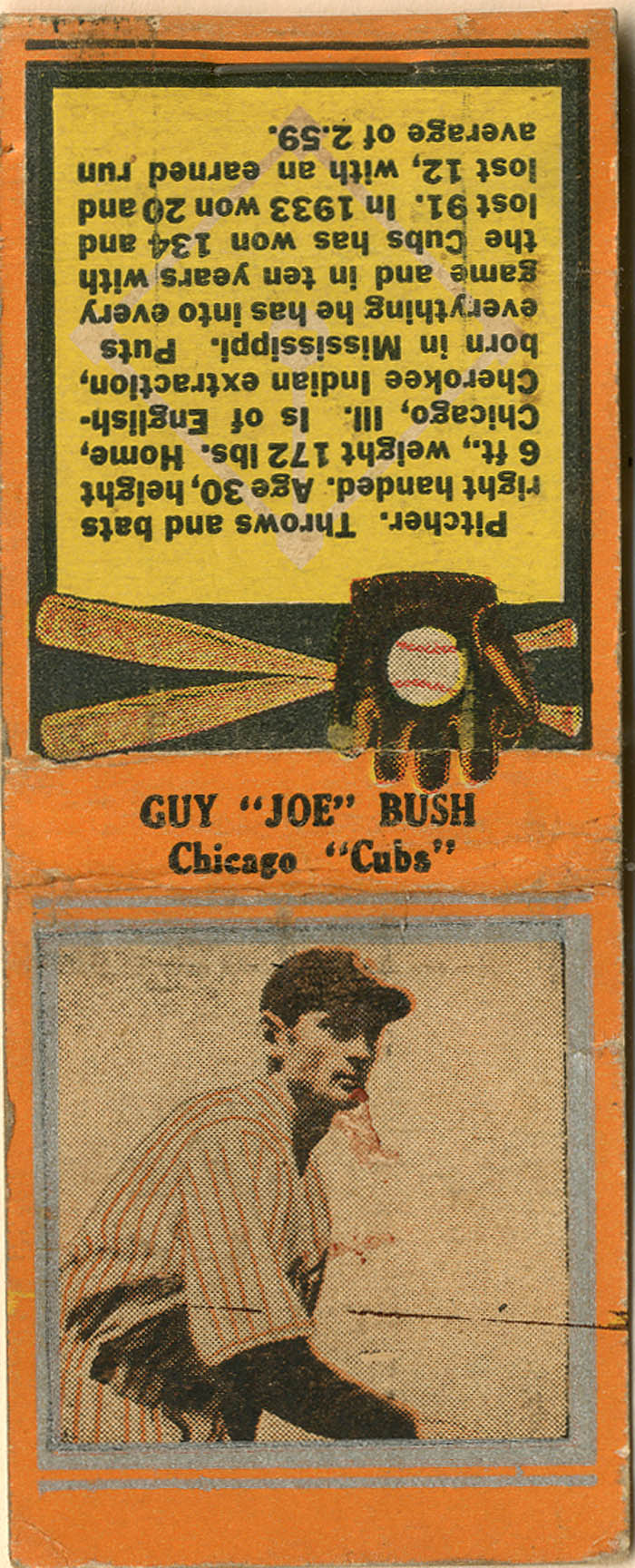 Guy "Joe" Bush Matchbook - Baseball Americana